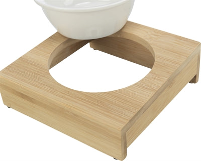 Trixie Food Bowl Water Bowl med hållare keramisk bambu