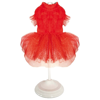 Croci Dog Dress Xmas Sparkling Red