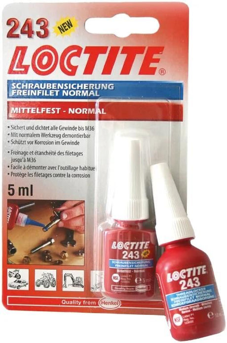 Loctite schroefbeveiliging 243 screw retention 5 ml tube medium strength