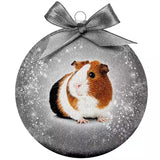 Molti regali palla di Natale glassata cavia in argento