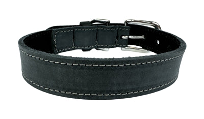 Chien de col sazzz nomade anthracite en cuir vintage