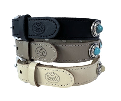 Sazzz Collar Dog Adventure Stone Leather Taupe