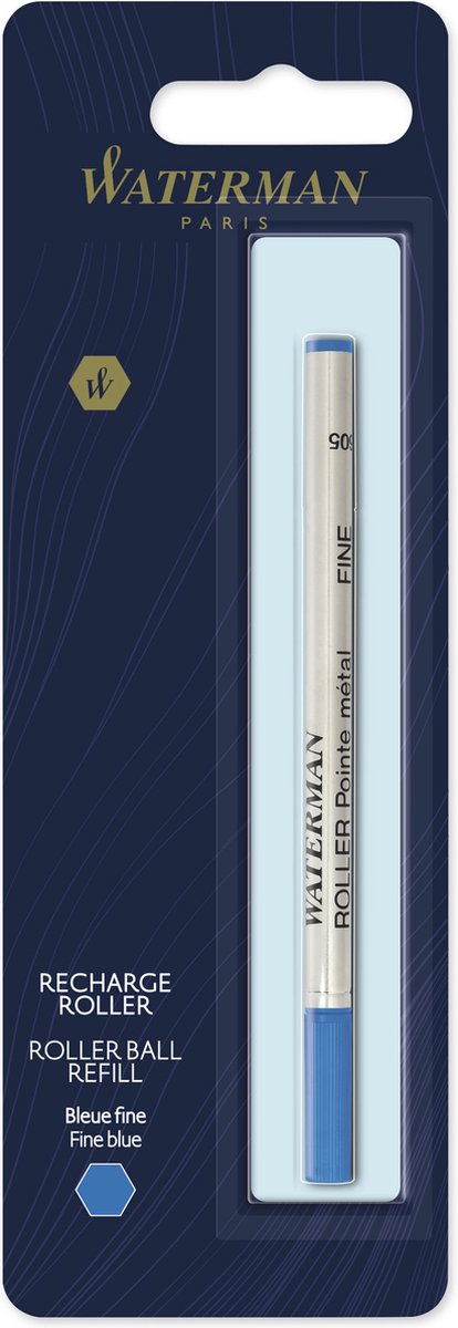 Waterman rollerballpen vullingen | fijne punt met blauwe inkt | 1 stuk