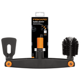 Fiskars quikfit dakgootborstel - dakgootreiniger voor telescopische steel - schraper en borstel