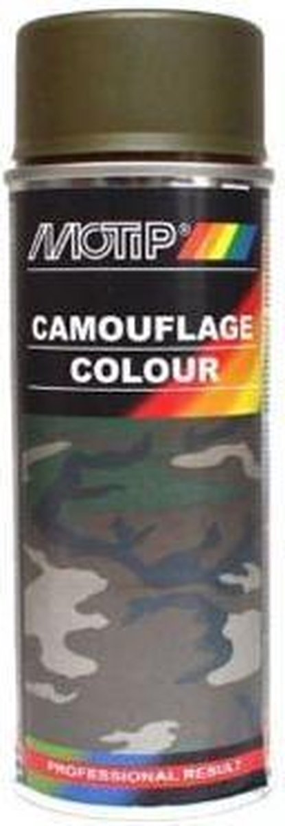 Motip legerverf geel olijfgroen spuitbus 400ml - ral6014
