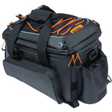 Basil Miles XL Pro bagagedragertas, zwart oranje, waterdicht, 9-36L, geschikt voor elektrische fietsen