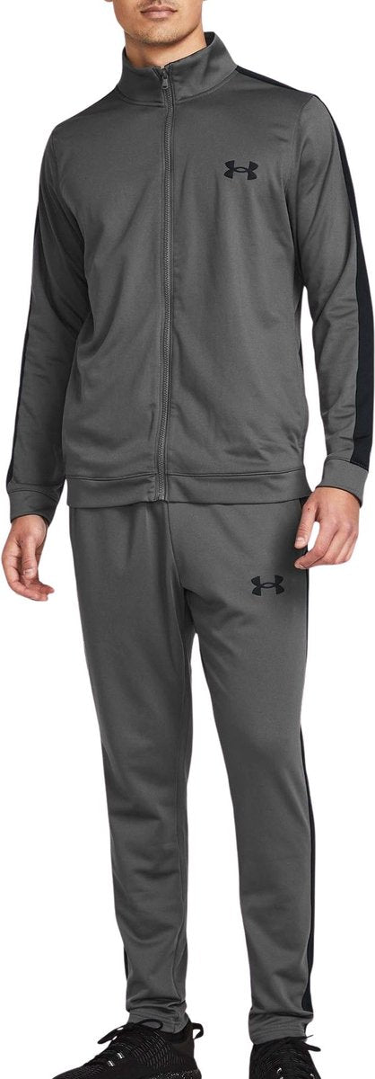 Under armour ua rival knit track suit-gry heren trainingspak - castlerock - zwart s