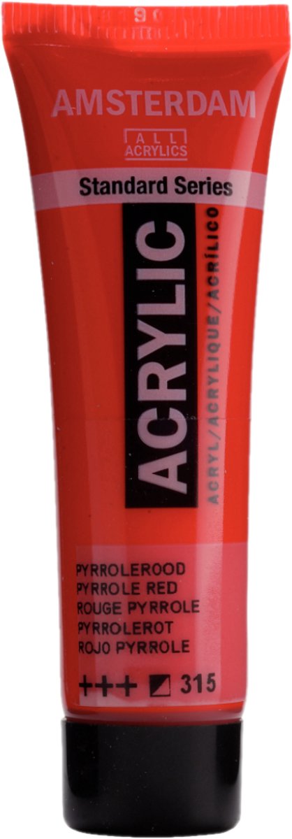 Acryl royal talens amsterdam verf - pyrrole rood - 20 ml - 315