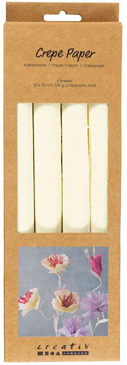 Creativ company https: www.cchobby.nl crepepapier-vel-25x60-cm-crepe-verhouding-180-105-gr-off-white-4-vel-1-doos