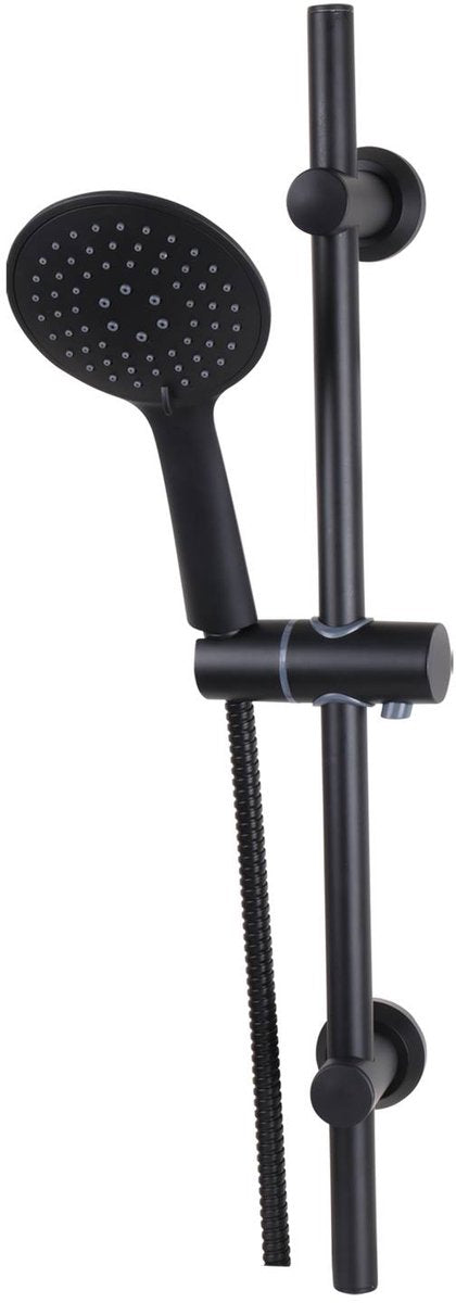 Differnz glijstangset deluxe 54 cm met handdouche en doucheslang zwart