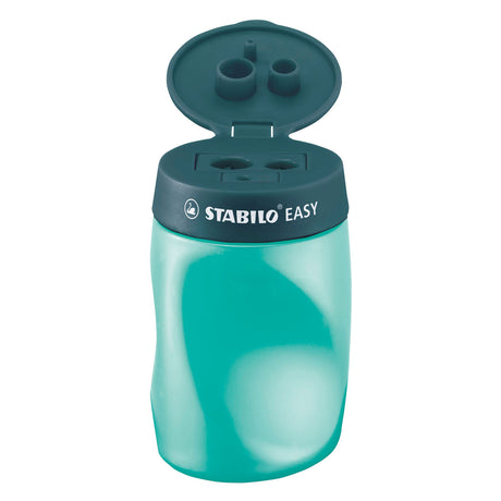 Stabilo easysharpener - 3 in 1 puntenslijper - links - petrol
