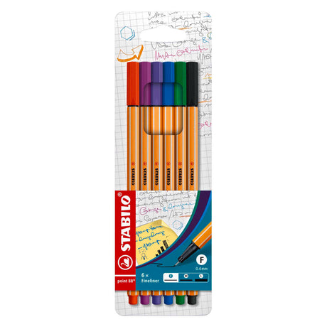 Stabilo point 88 - fineliner - set met 6 stuks