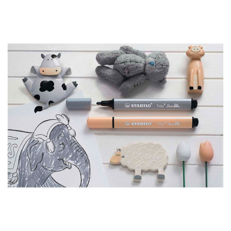 Stabilo trio scribbi viltstift - rood