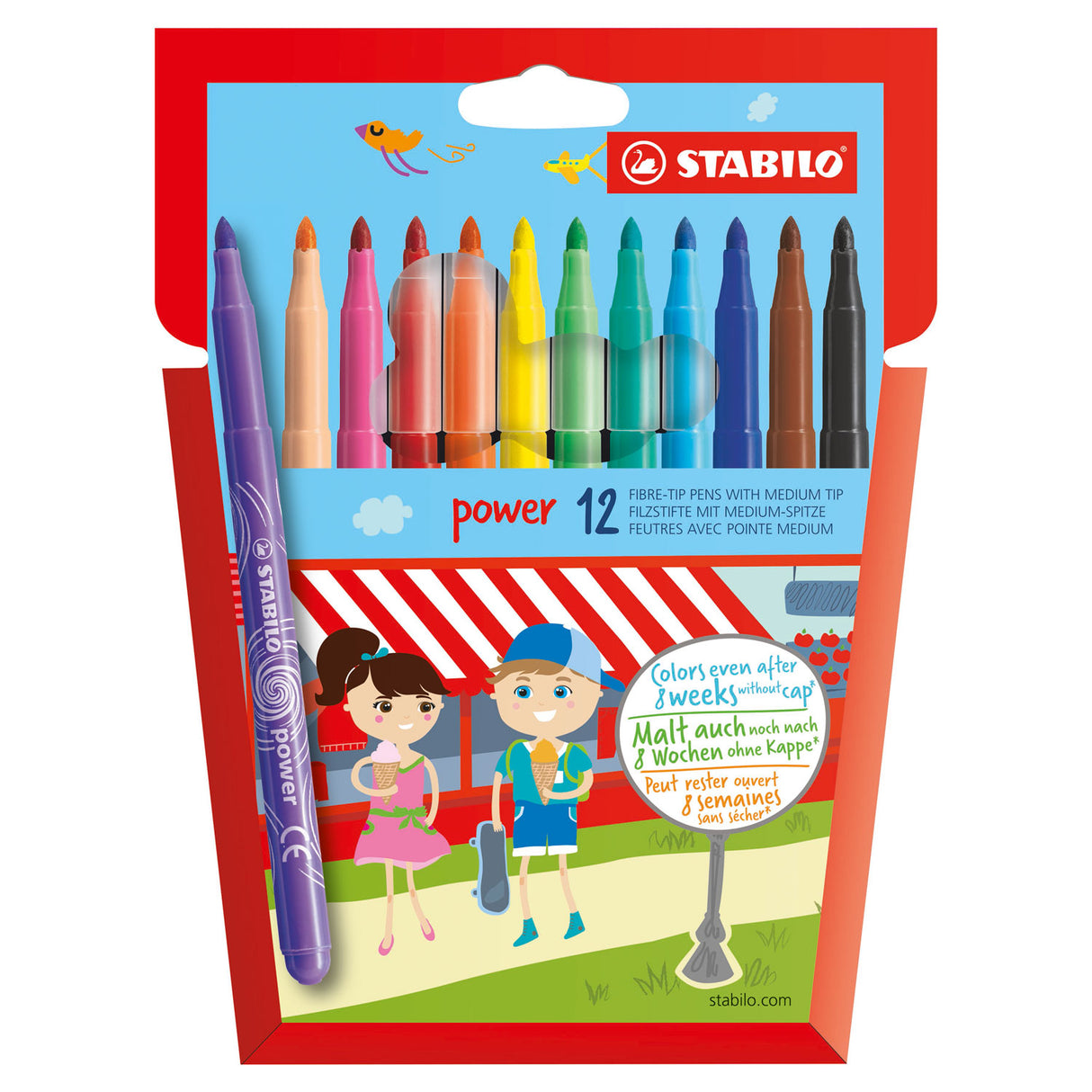 Stabilo Power Felt -tip Pen indstillet med 12 stykker