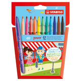 Stabilo Power Felt -tip Pen indstillet med 12 stykker