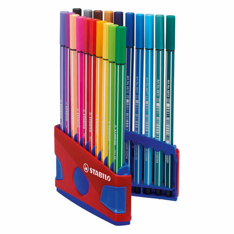Stabilo pen 68 - viltstift - colorparade - set 20 stuks- rood