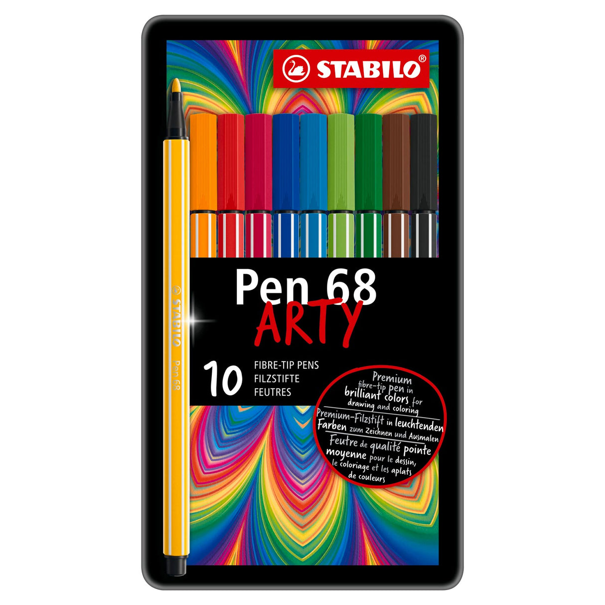 Stabilo Pen 68 v kovinski škatli, 10kl.