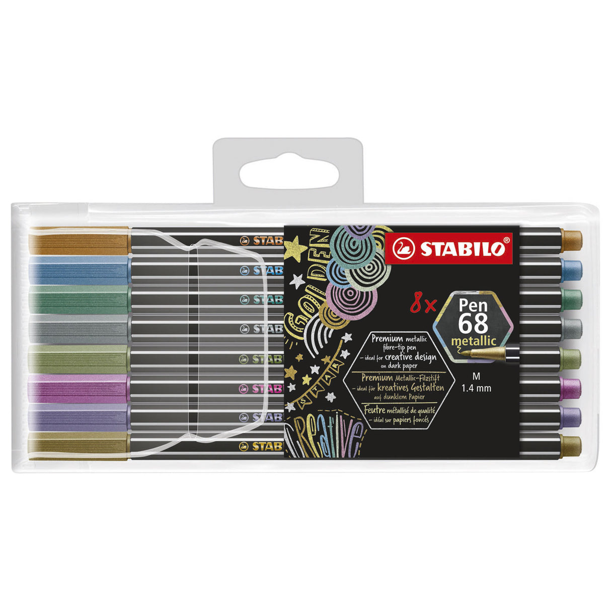 Stabilo Pen 68 Metallic Felt -Tip Pens, 8st.