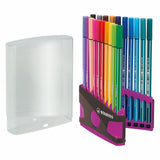 Stabilo viltstift pen 68 colorparade antraciet roze box a 20 stuks