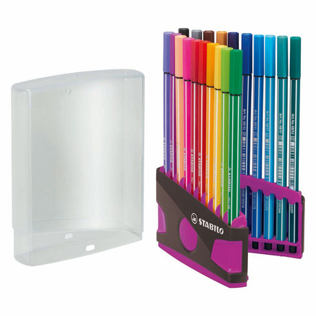 Stabilo viltstift pen 68 colorparade antraciet roze box a 20 stuks