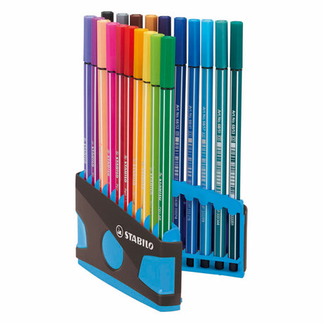 Stabilo pen 68 colorparade antraciet lichtblauw