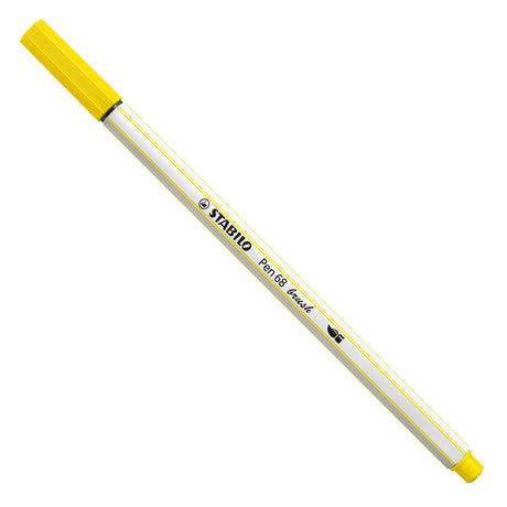 Stabilo pen 68 brush - viltstift - citroen geel (24)