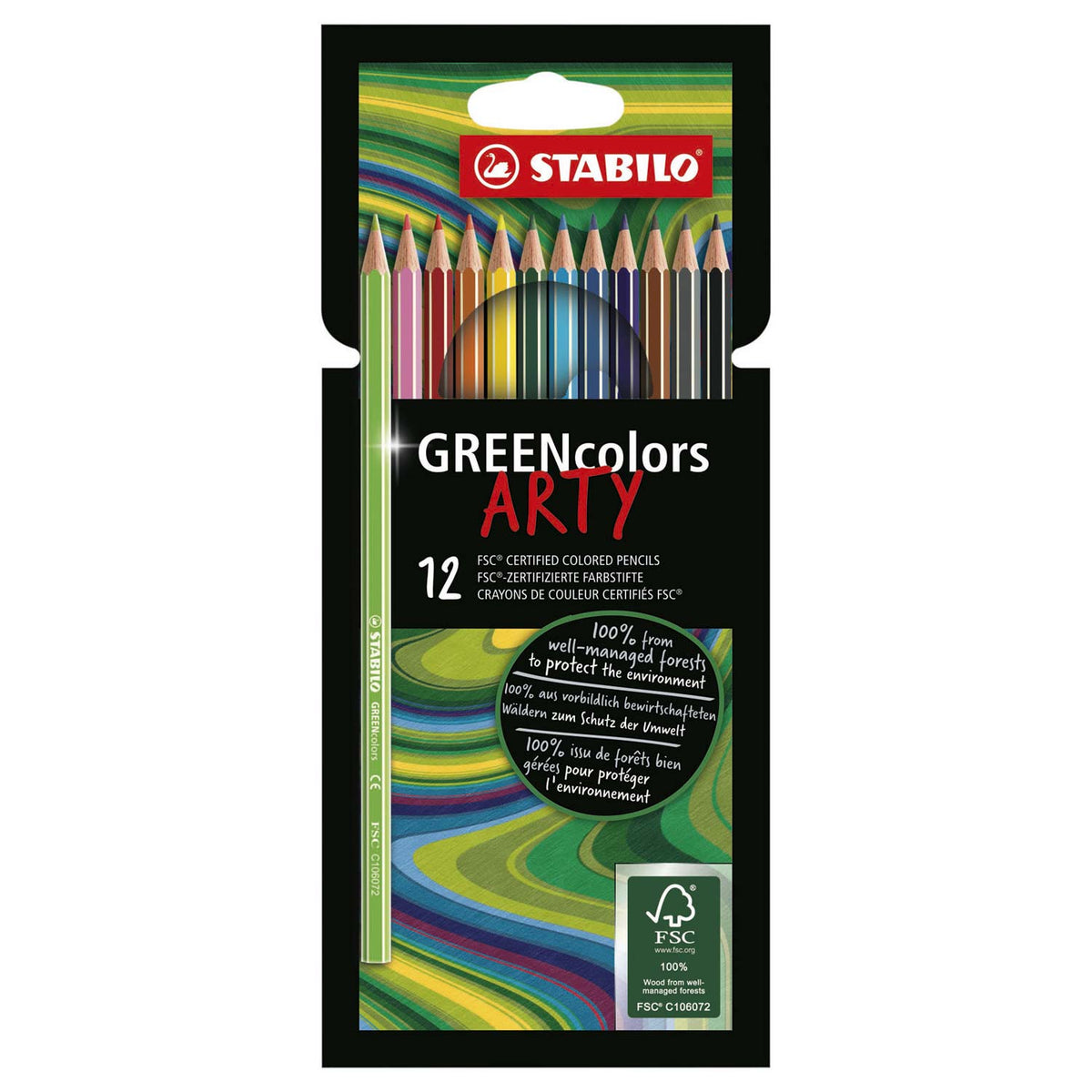 Stabilo greencolors - kleurpotloden - arty - set 12 stuks