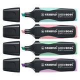 Stabilo Green Boss Pastel Markering Marker Set med 4 stykker