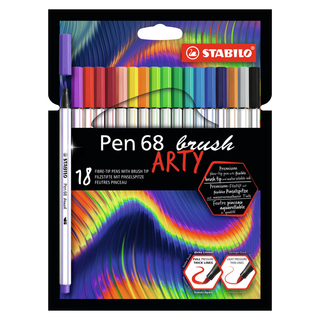 Stabilo Pen 68 Pinsel Arty Fill -Tip Pens 18st.