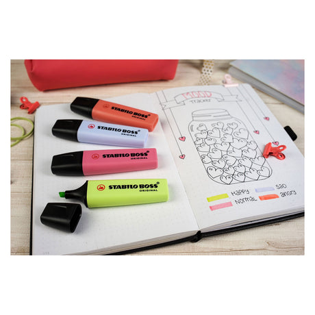 Stabilo boss original pastel - markeerstift - set 4 stuks