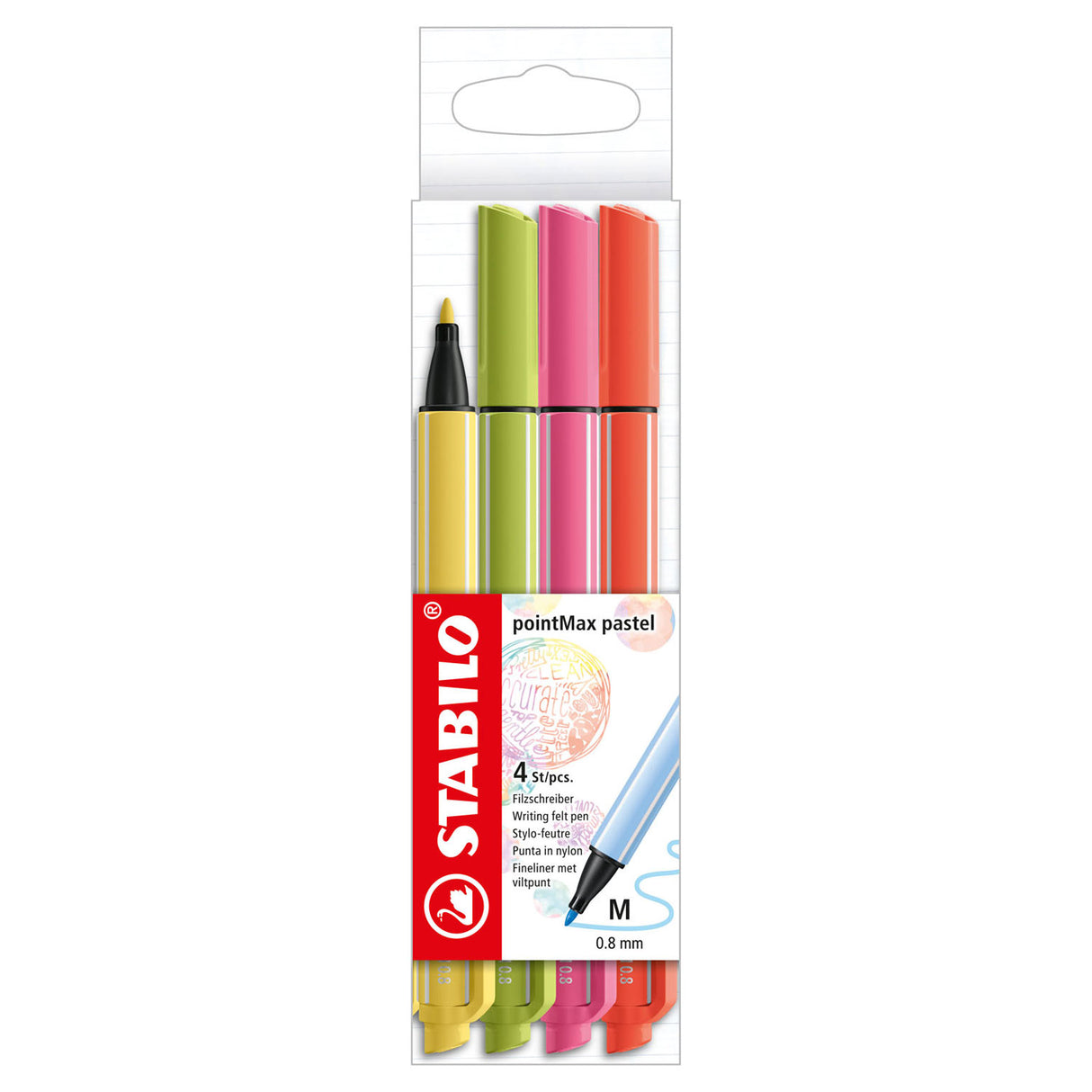 Stabilo Pointmax Fineliners Pastell, 4st.