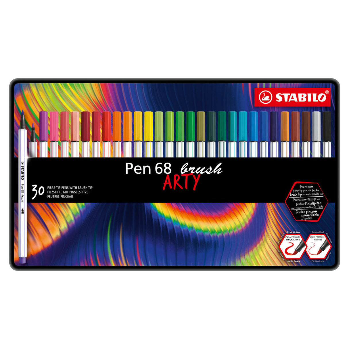 Stabilo Pen 68 Pinsel Arty Metall Box 30st.