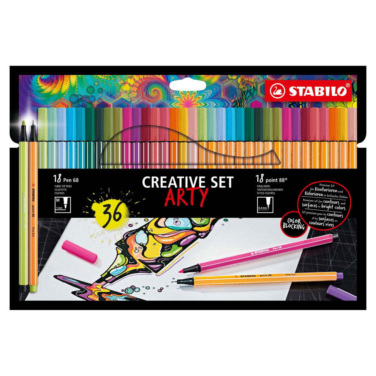 Stabilo Stabilo Set Arty Felt -Tip Pen 68 88 36 sztuk