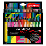 Stabilo Pen 68 Max Arty Filz -Tip -Stift mit dickem Meißel Peak 24 Farben