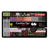 Stabilo creative tips arty pennen pastel kleuren in metalen etui - 30dlg.