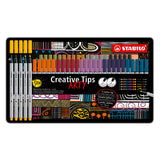 Stabilo creative tips arty pennen in metalen etui - 50dlg.