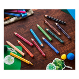 Stabilo trio thick - driekantige kleurpotloden met extra dikke kern - animal vibes - etui met 12 kleuren