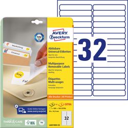 Merkloos sans marque verwijderbare etiketten avery l6031rev-25 wit 800 etiketten