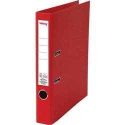 Ordner viking a4 karton, pp (polypropeen) rood staand 2-rings 1 stuk