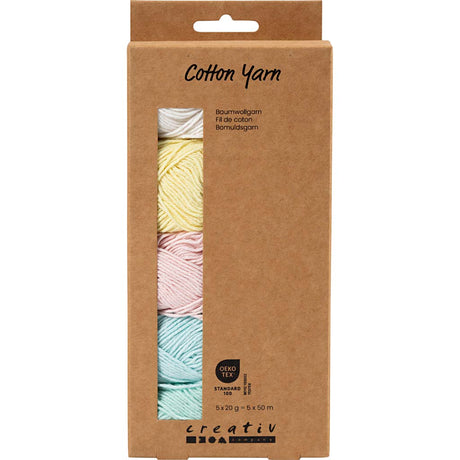Creativ company https: www.cchobby.nl katoengaren-afm-8-4-l-5x50-m-pastelkleuren-5x20-gr-1-doos