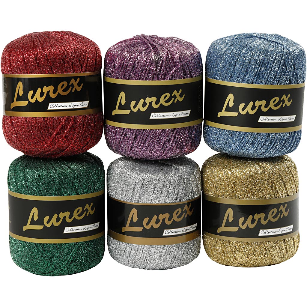 Creativ company http: www.cchobby.nl lurex-glitter-garen-l-160-m-diverse-kleuren-6x25-gr-1-doos