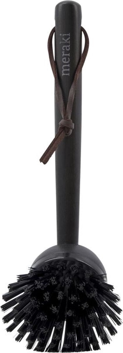 Meraki bamboe afwasborstel zwart - keukenaccessoires - bamboe - 22 centimeter x 8 centimeter