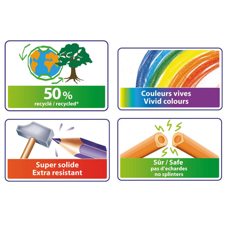 Bic kids evolution ecolutions kleurpotloden - diverse kleuren, verpakking van 12