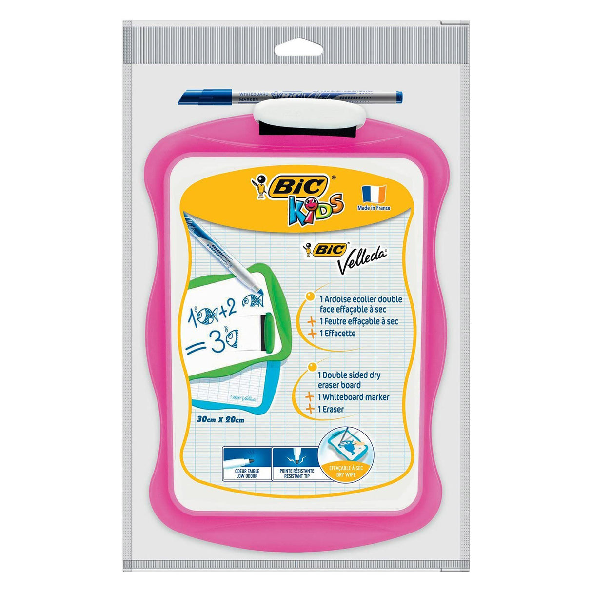 Bic whiteboard dubbelzijdig met wisser en marker - educatief speelgoed.