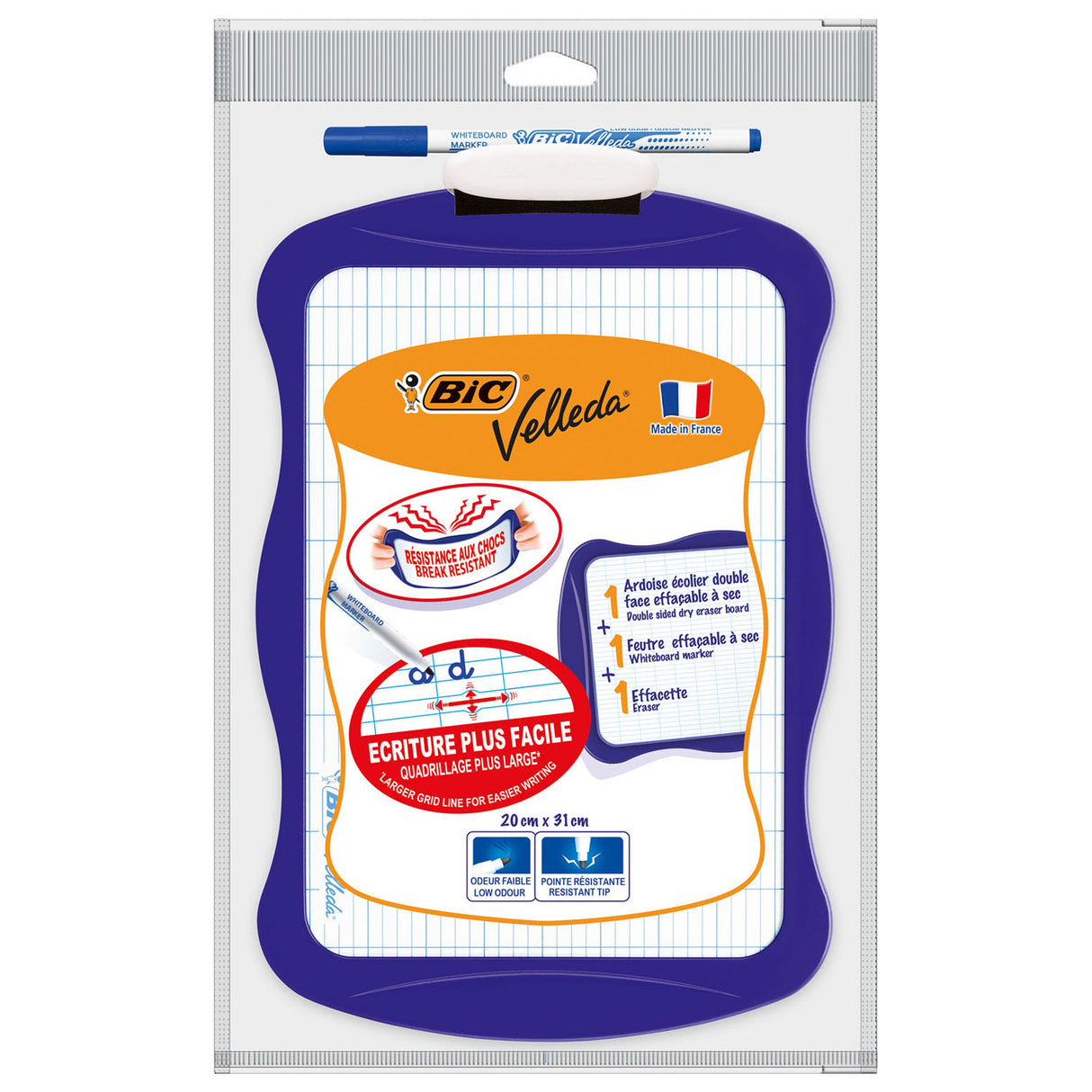 BIC Velleda Whiteboard avec essuie-glace et marqueur