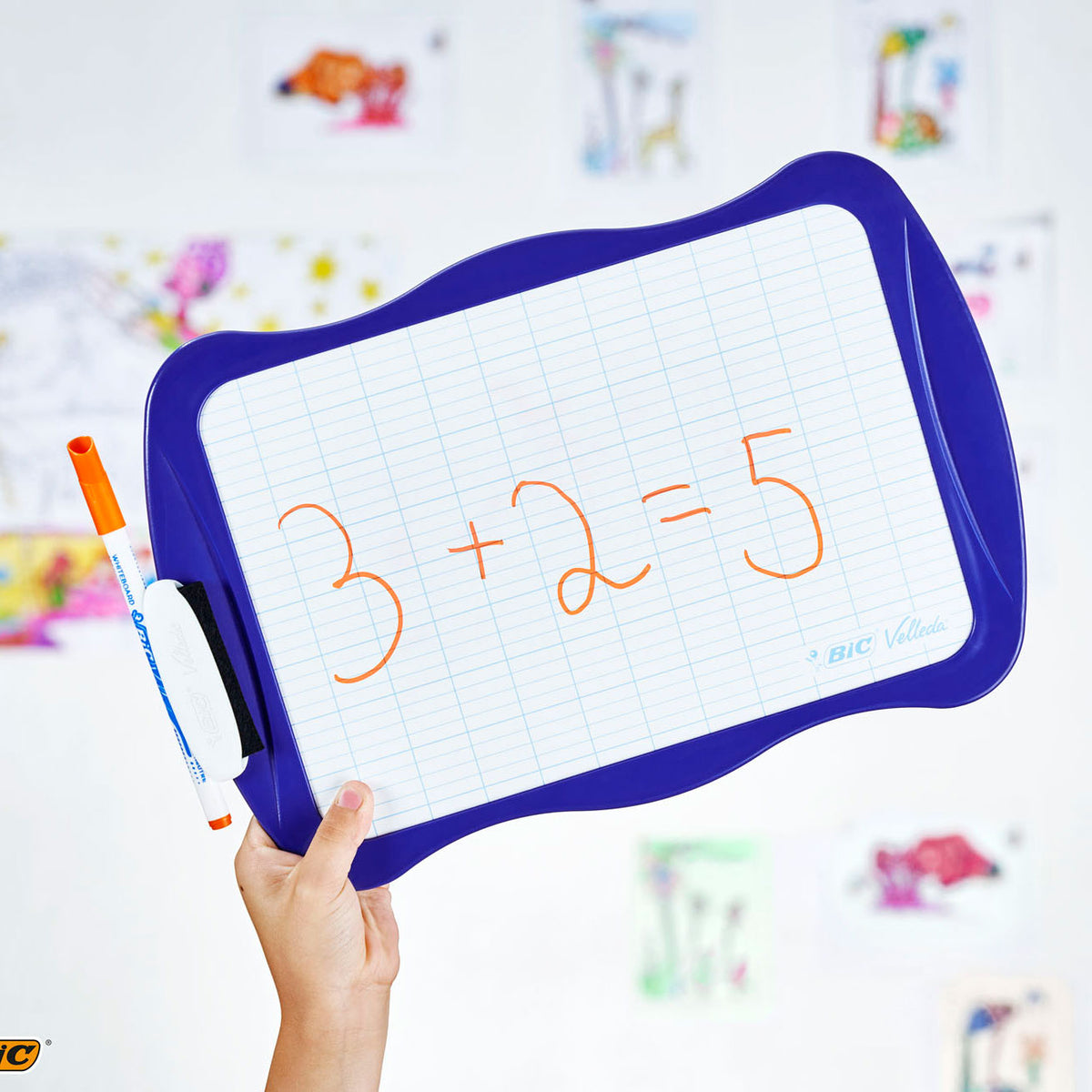 Bic whiteboard dubbelzijdig met wisser en marker - educatief speelgoed.