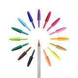 Bic cristal multicolour balpennen brede punt (1.6 mm) - verschillende kleuren - pak van 15 stuks