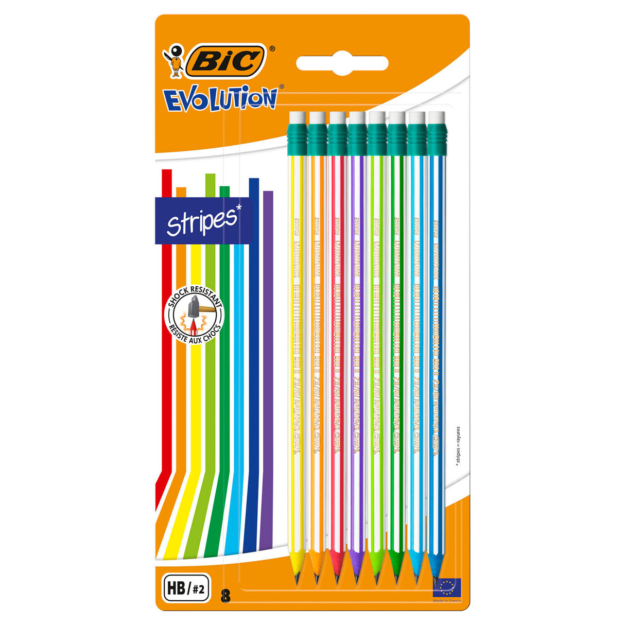 Crayons Bic Evolution avec de la gomme, 8e.