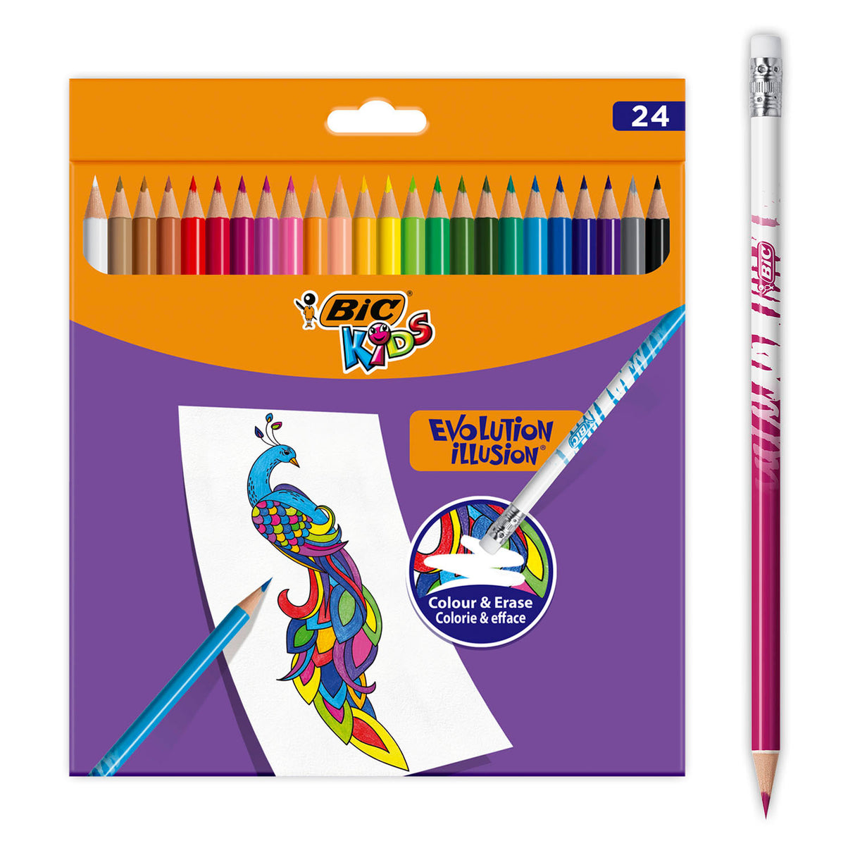 Bic Kids Evolution Exitable colored pencils, 24st.