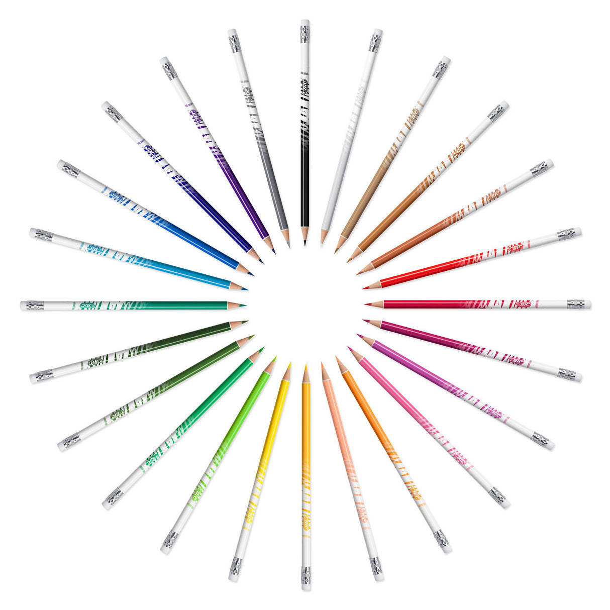Bic kids illusion - kleurpotloden - kinderen en volwassenen - verschillende kleuren - potlood - 24 stuks